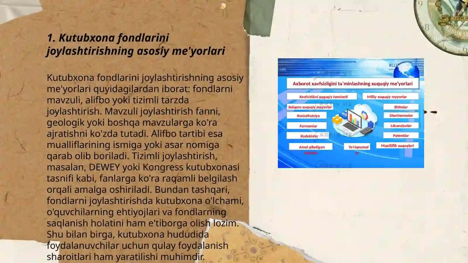 Kutubxona-axborot muassasalari fondlarini joylashtirish qoidalarini o'rganish 3