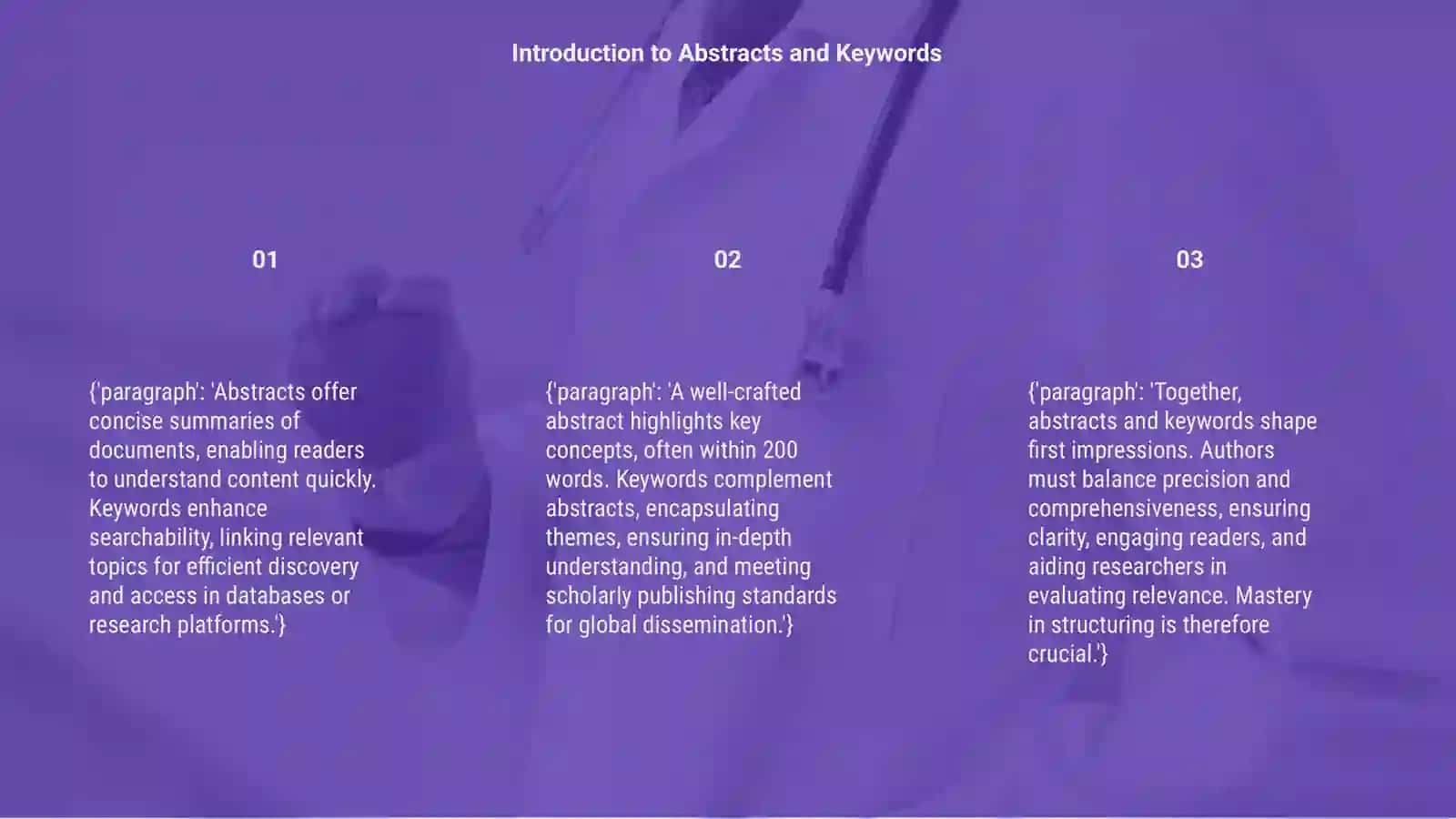 Introduction to Abstracts and Keywords 3