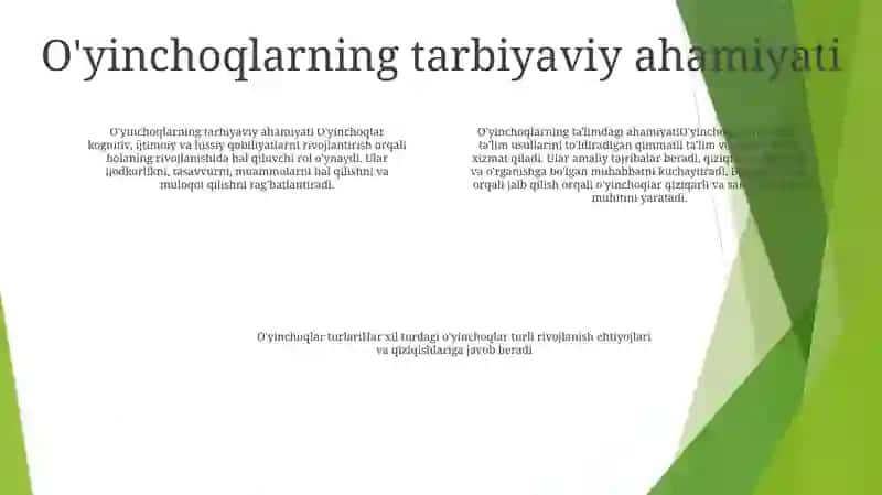 OʻYinchoqning Ahamiyati 3