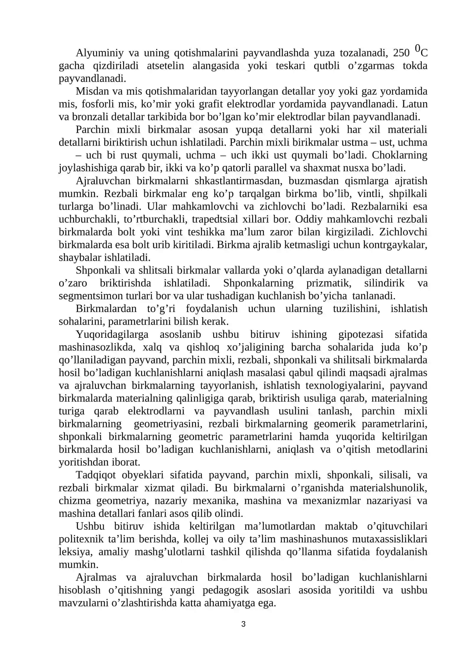 Boltli va shpilkali birikmalar va ularning ishlab chiqarishdagi o’rni 3