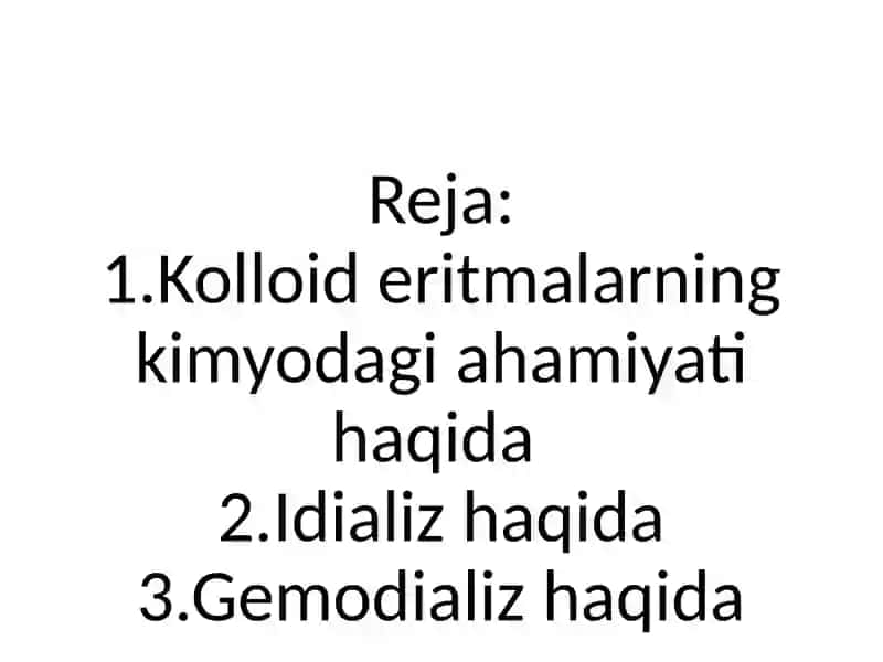 Kolloid eritmalarni tozalash dializi 3