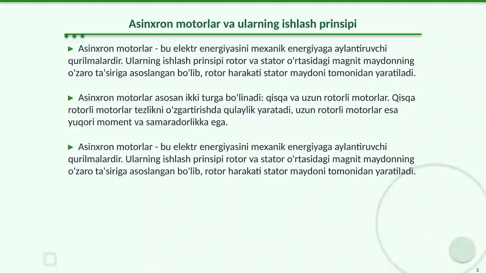 Asinxron motorlarni relelar orqali ulanish turini o’zgartirish sxemasi 3