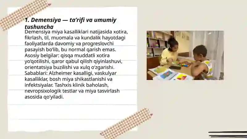 Demensiya tushunchasi va ularning turlari 3