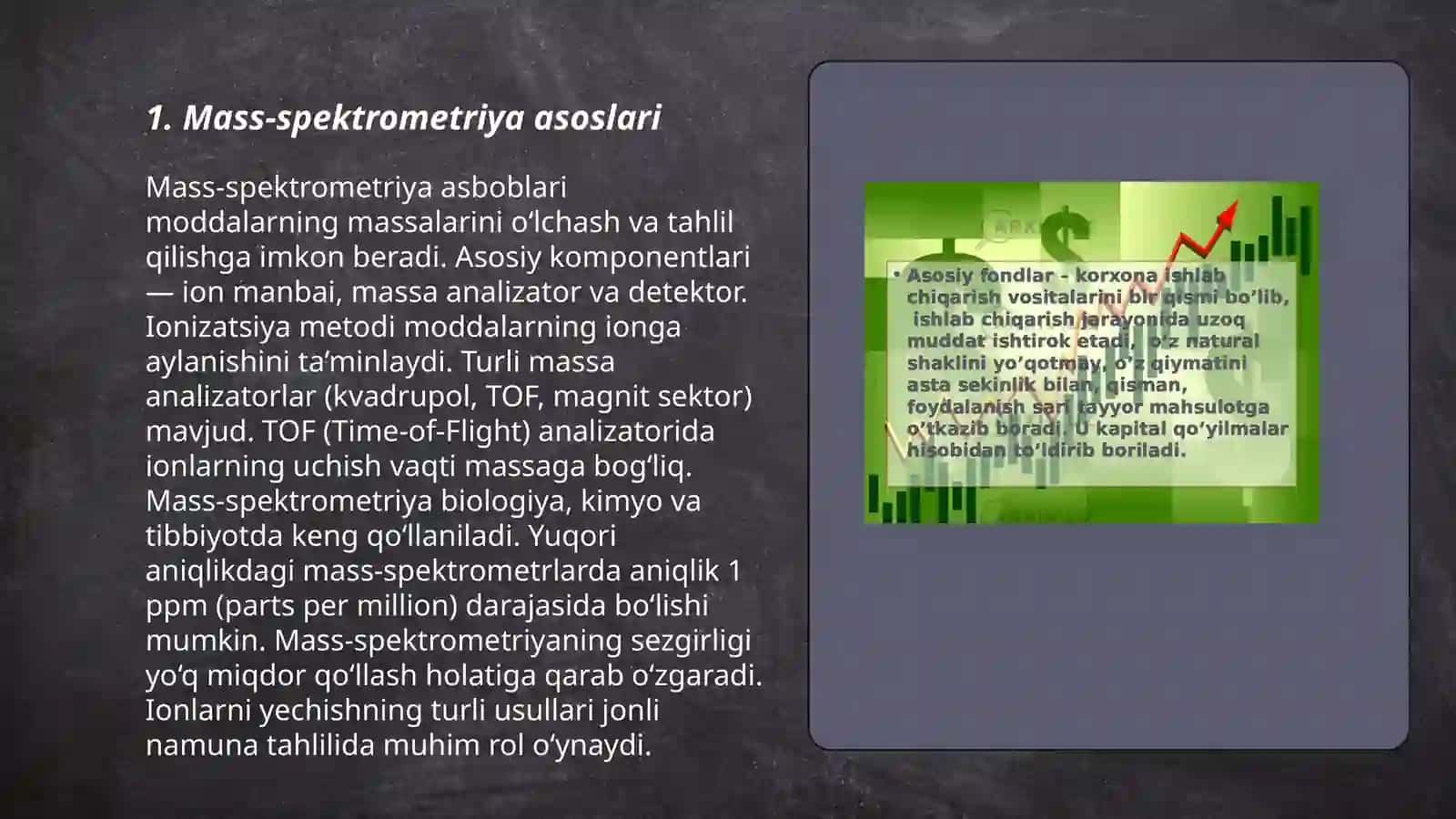 Mass-spektrometrik kinetik tahlil va biokimyoviy tahli usuli 3