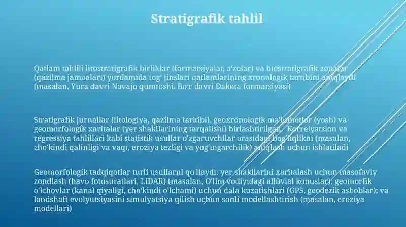 Geologiya va geomorfologiya fanlarida qoʼllaniladigan tadqiqot uslublarni taxlil qilish 3