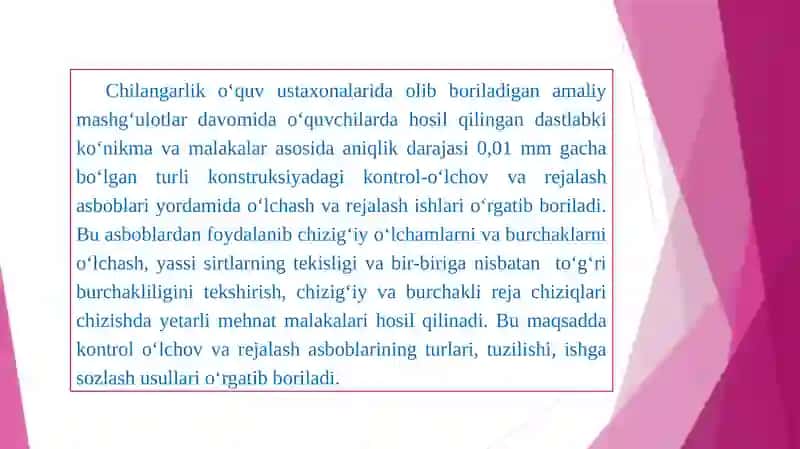 Chilangarlik kontrol-o‘lchov va rejalash asboblari 3