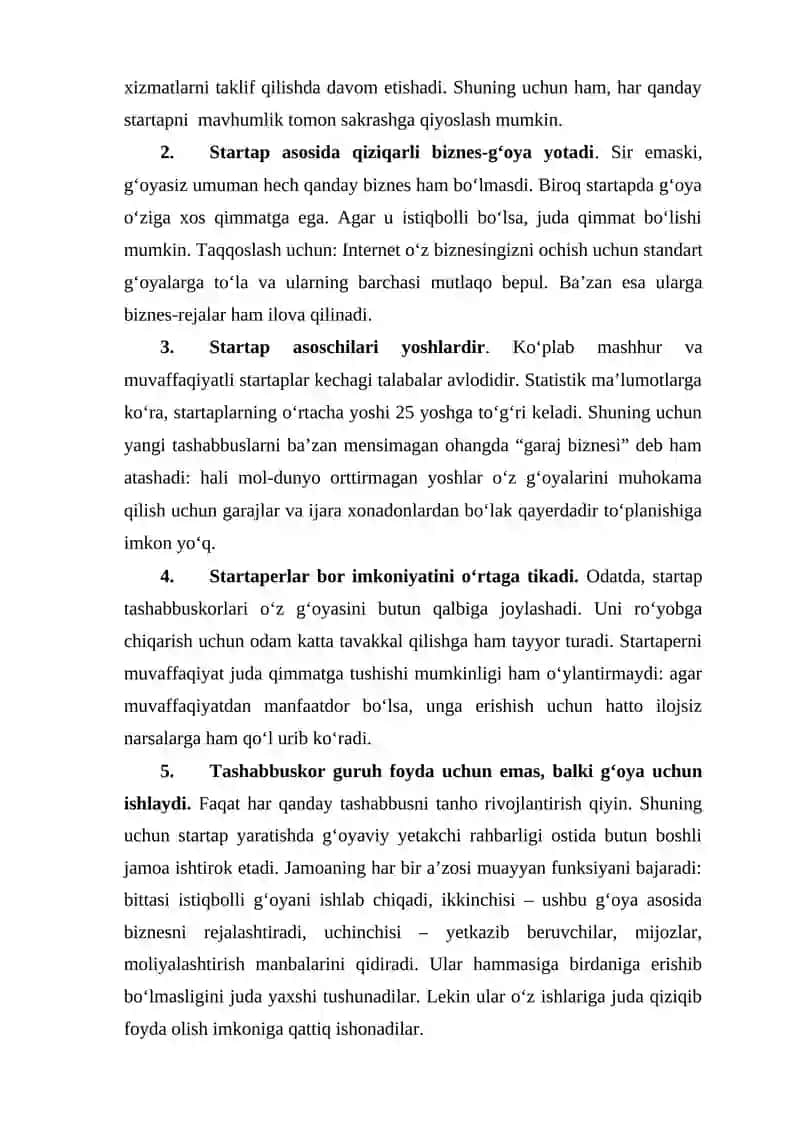STARTAPLARNI MOLIYALASHTIRISH REJA 3