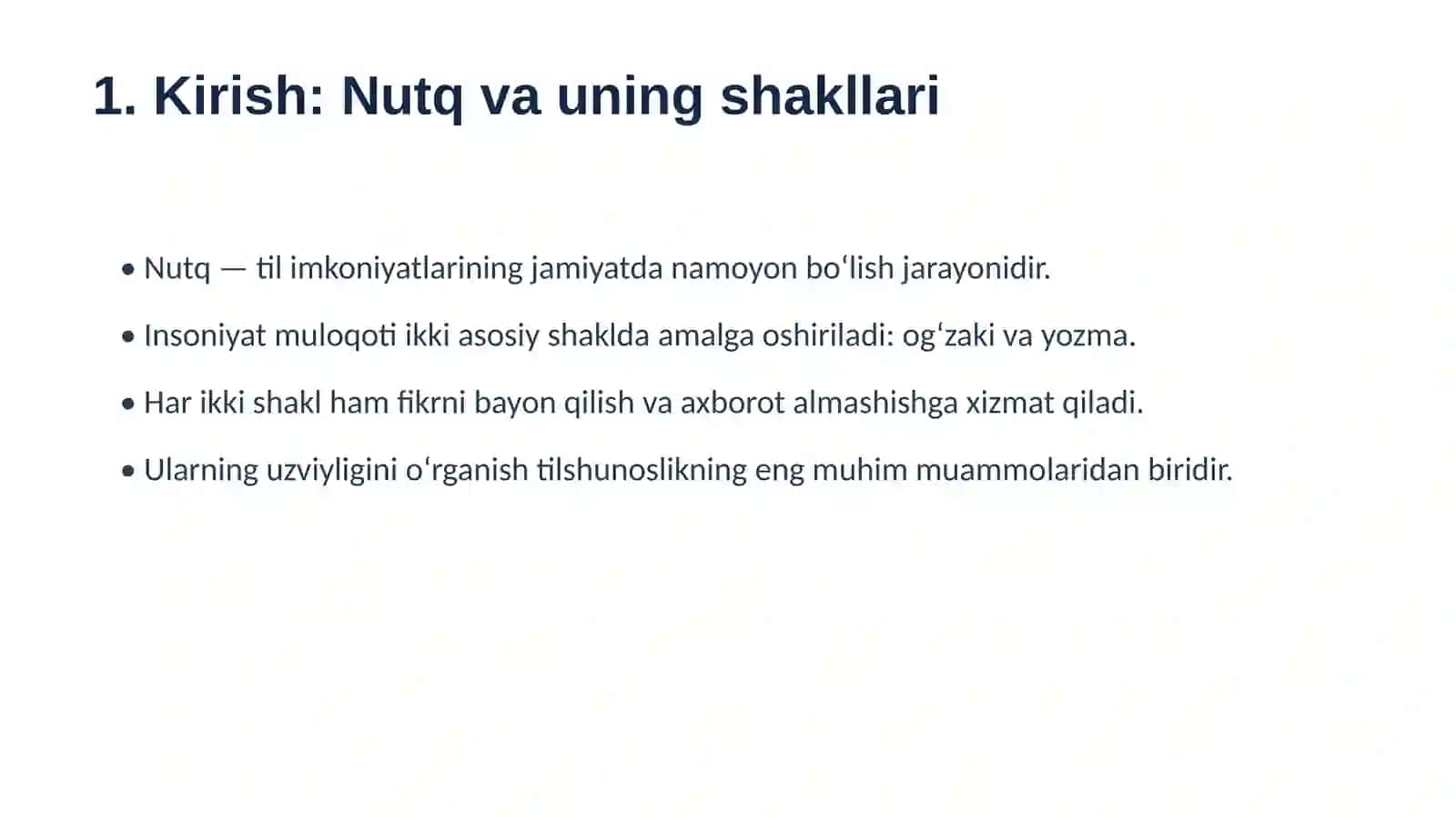 Og‘zaki va yozma nutqning uzviyligi hamda o‘zaro aloqadorligi qonuniyatlari SLAYD 3