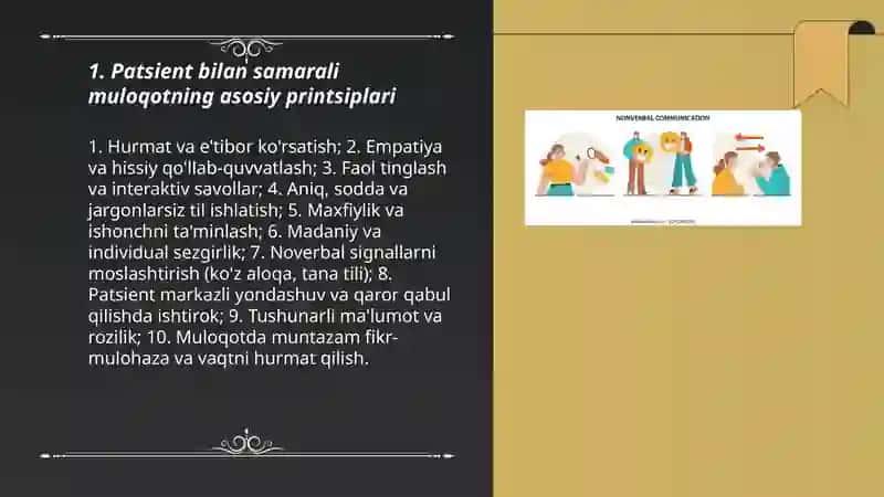 Patsient bilan, verbal va noverbal muloqot konikmalari 3