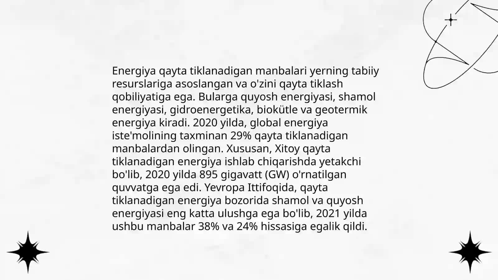 Energiyaning qayta tiklanadigan manbalari 3