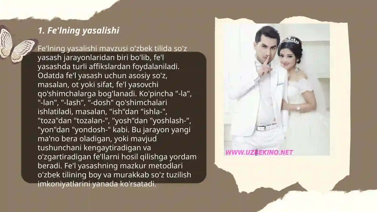 Fe'llarning yasalishi, modal shakllari, tuzilishi 3