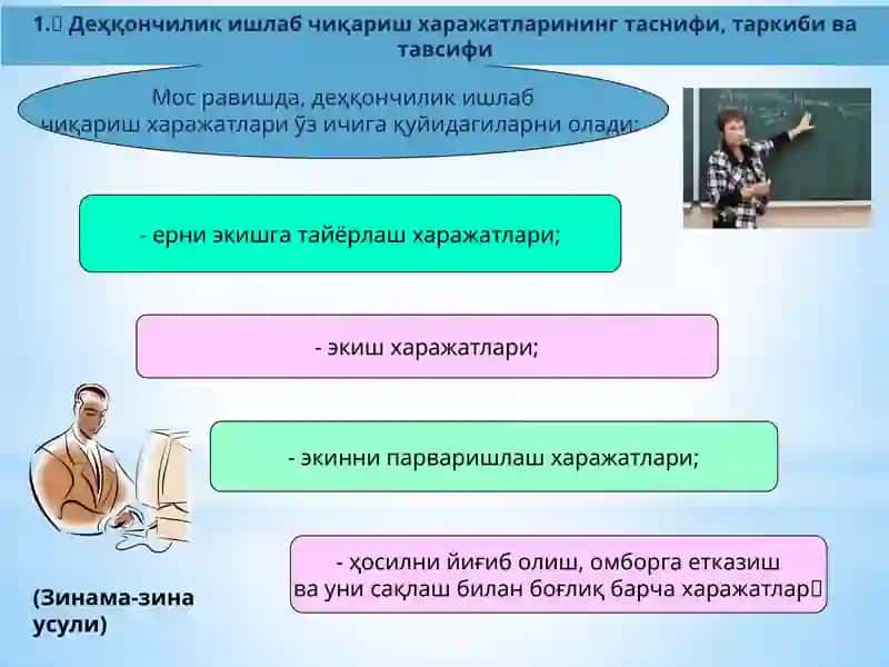 Деҳқончилик ишлаб чиқариш харажатлари 3