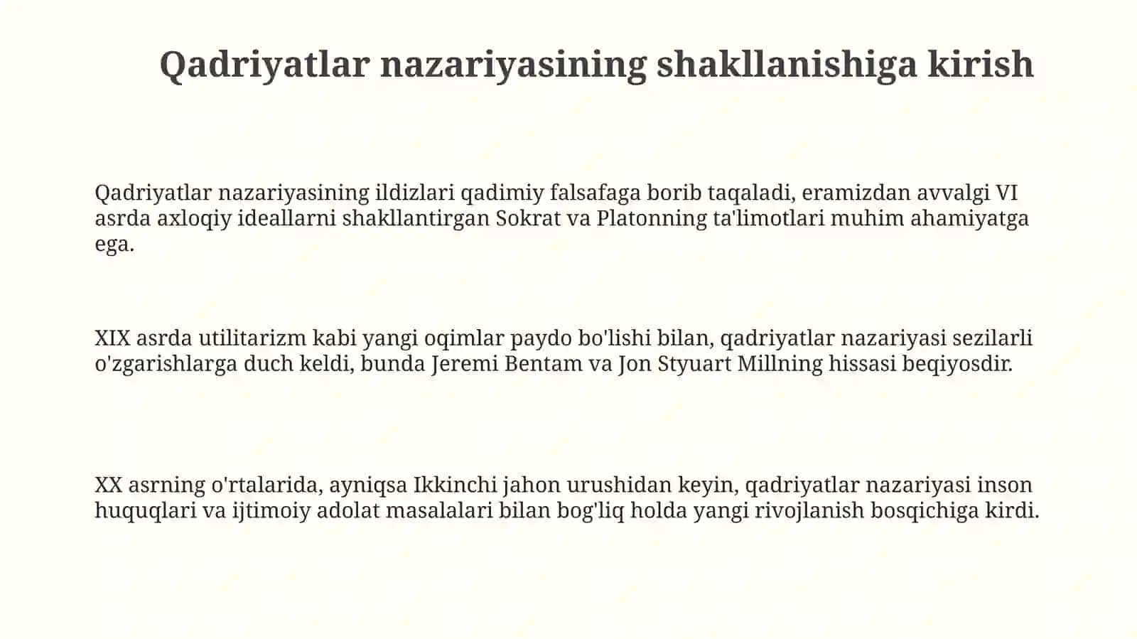 Qadriyatlar nazariyasining shakllanish tarixi 3