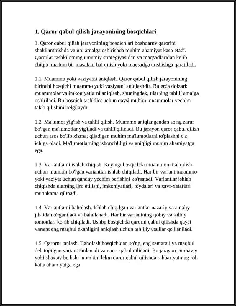 BOSHQARUV QARORLARI LOYIHASI BO’YICHA QARORLARNI QABUL QILISH 3