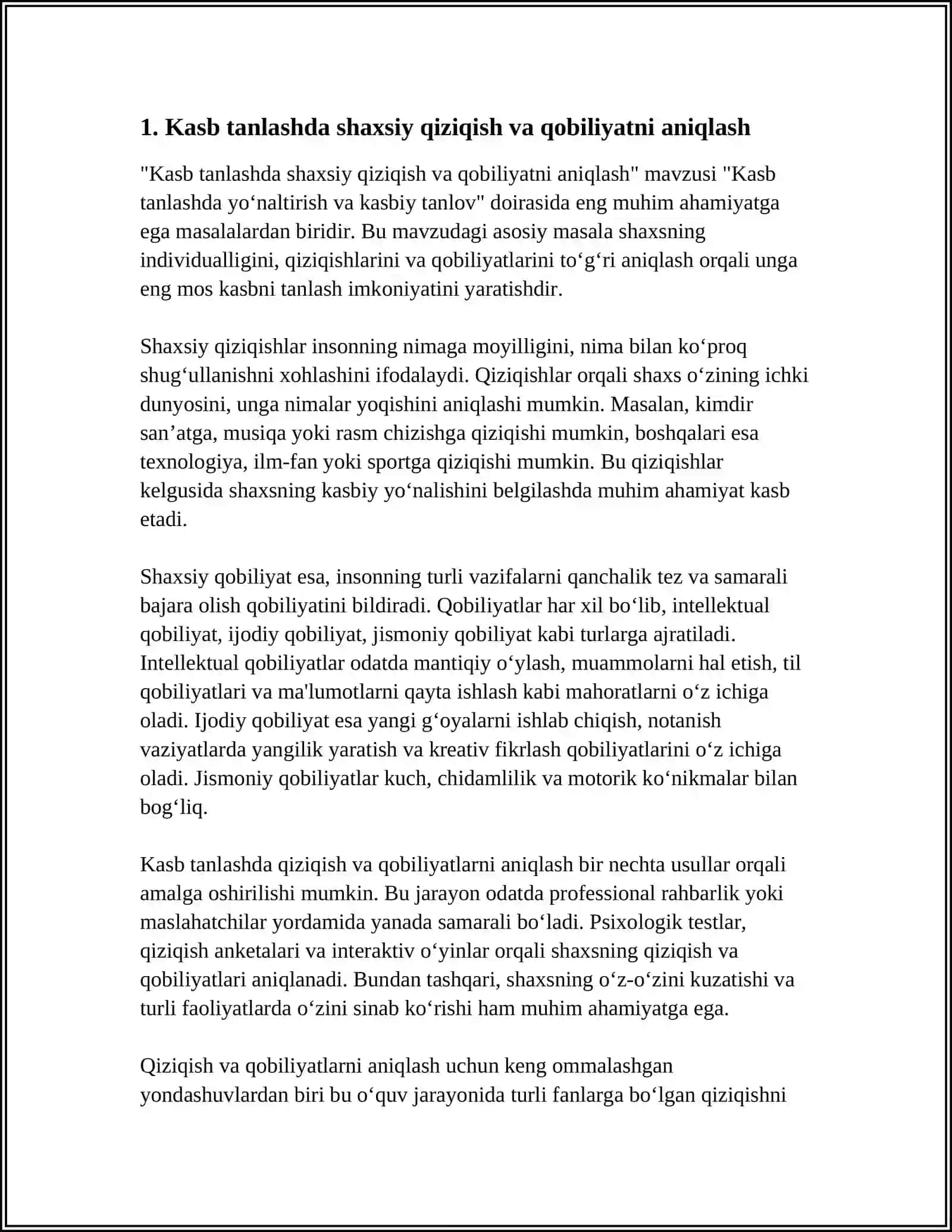 KASB TANLASHDA YÒNALTIRISH VA KASBIY TANLOV 3