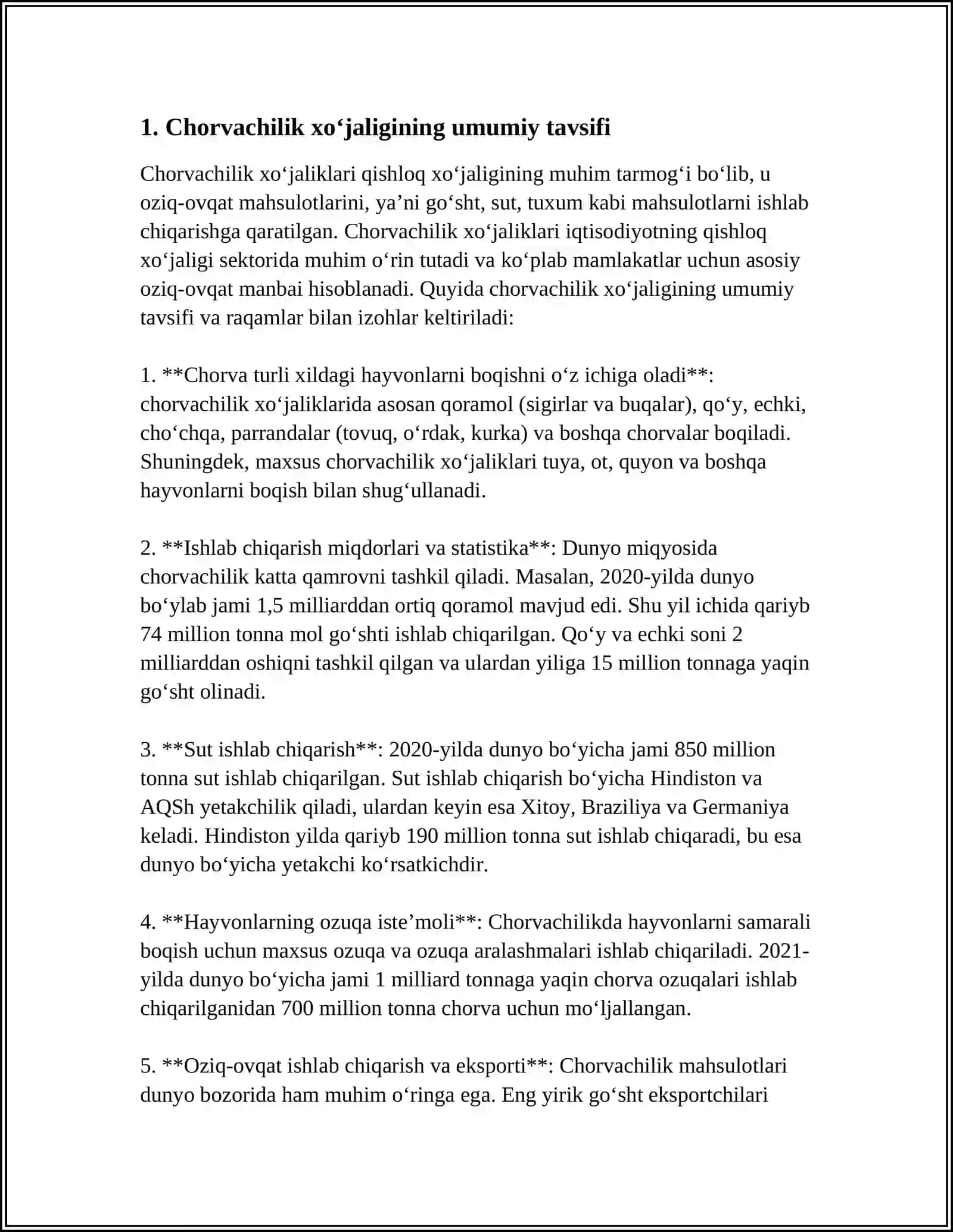 CHORVACHILIK XÓJALIKLARI ISHLAB CHIQARISH TEXNOLOGIK TAVSIFLARI 3