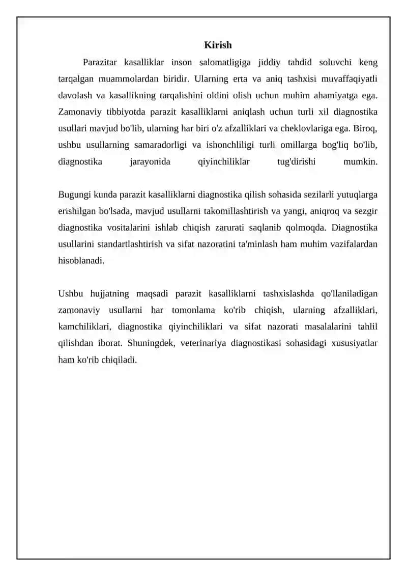 Parazitar kasalliklarning diagnostik usullari 3
