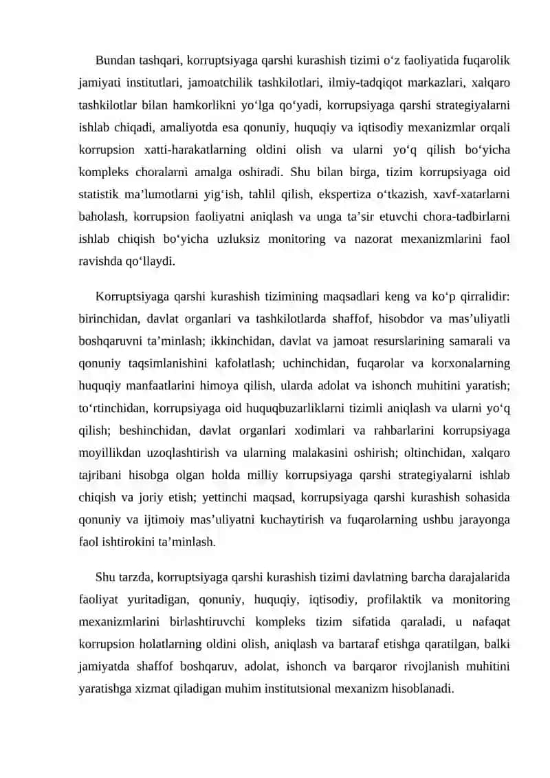 Korruptsiyaga qarshi kurashish bo’yicha faoliyatni bevosita amalga oshiruvchi davlat organlari tizimi 3