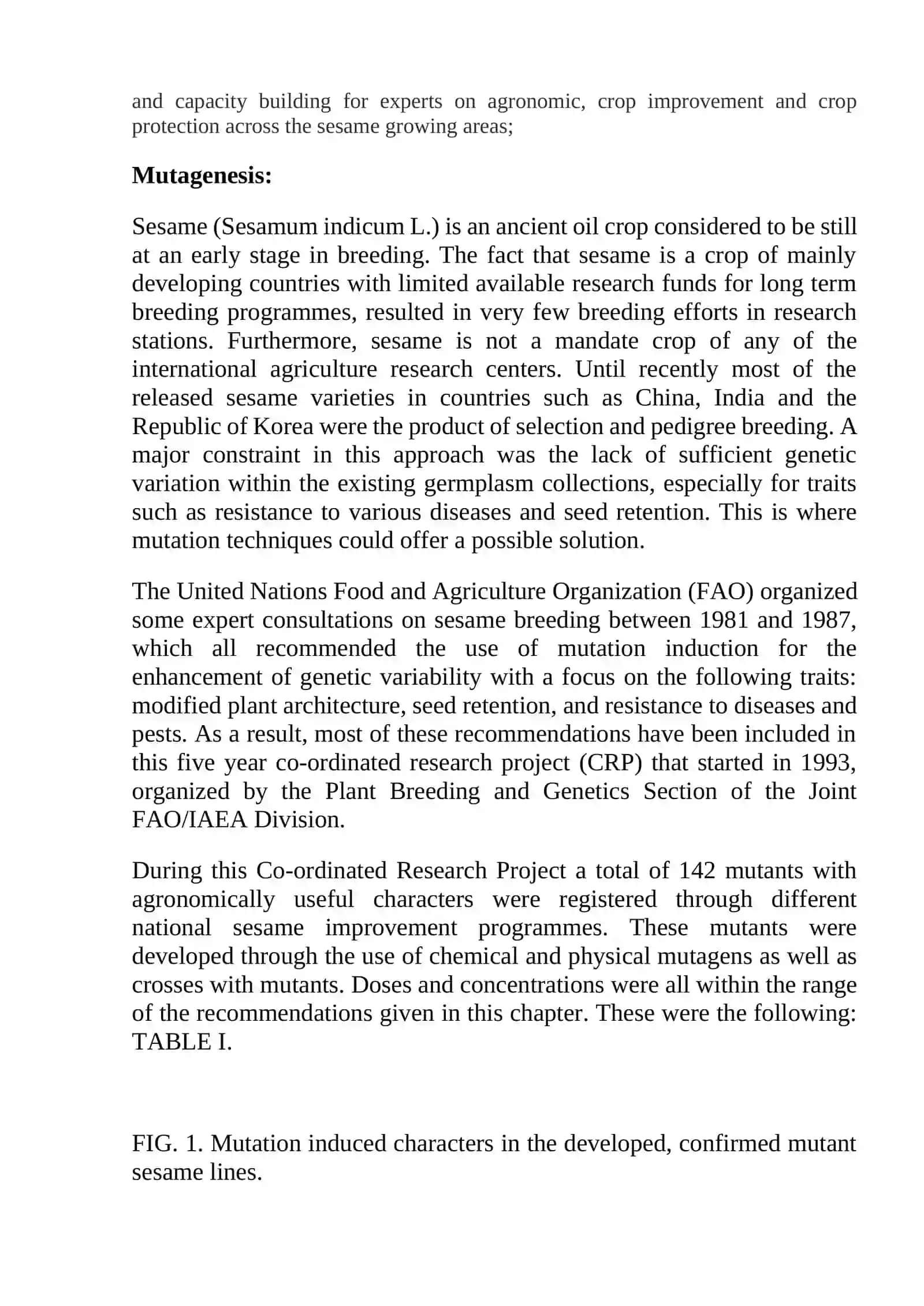 Advances (uspexi) in Sesame (Sesamum indicumL.) breeding 3