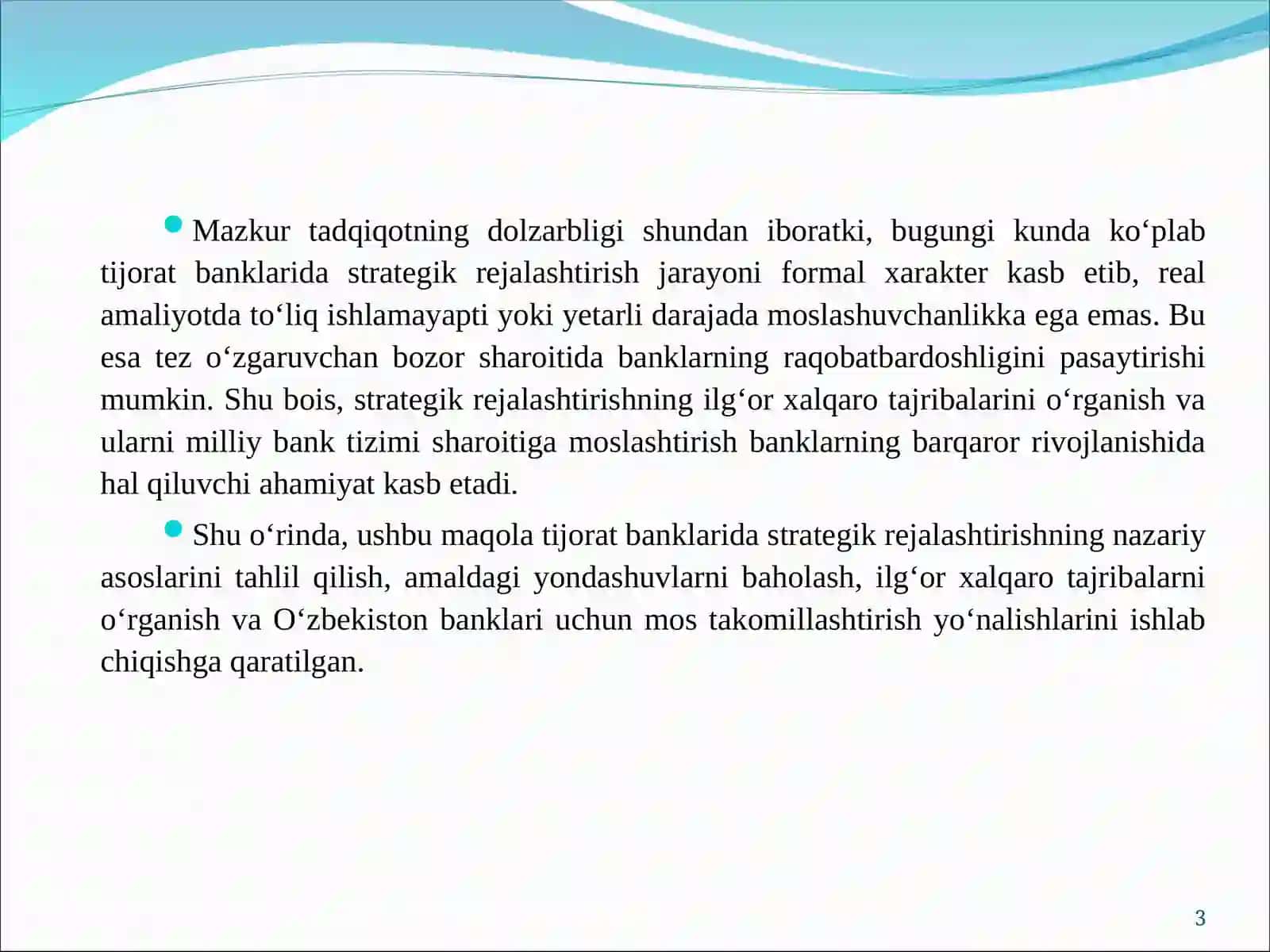 TIJORAT BANKLARIDA STRATEGIK REJALASHTIRISHNI TAKOMILLASHTIRISH 3