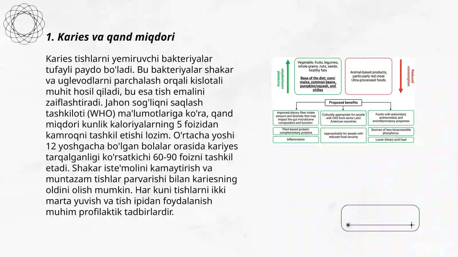 Karies va ovqatlanish tamoyillari 3