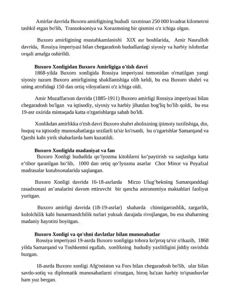 Buxoro xonligi va amirligi tarixi 3