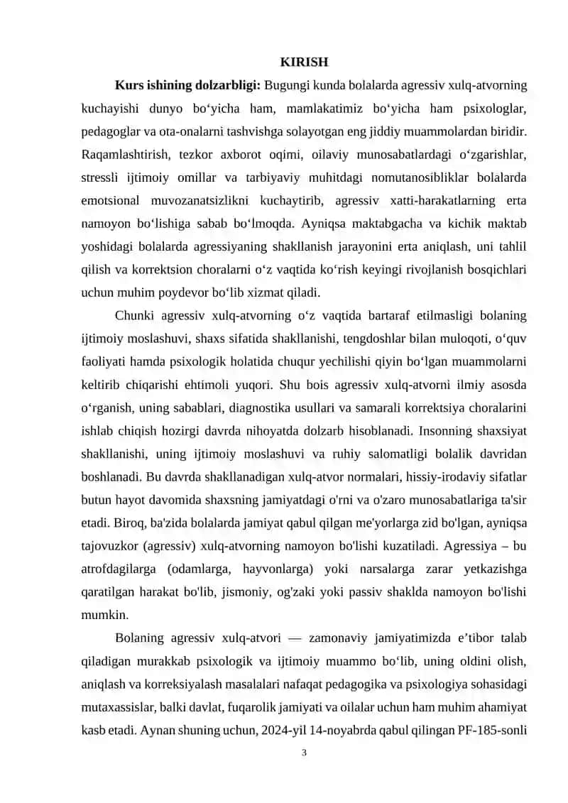 Bolada agressiv xulq-atvor sabablar, diagnostika va korreksiya usullari 3