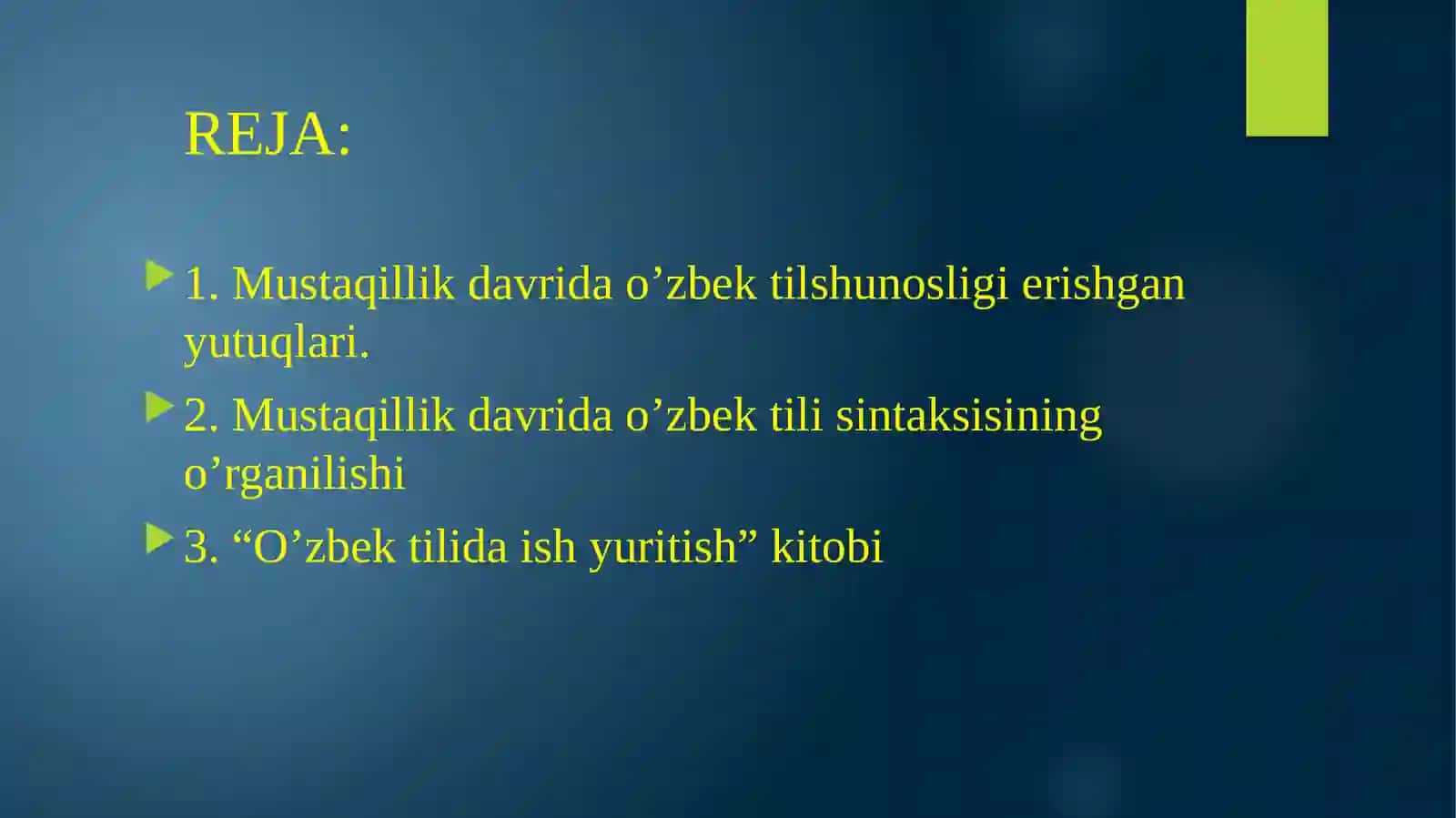 O’zbek Filologiyasi Mustaqlik Davridagi O’zbek Tilshunosligi 3