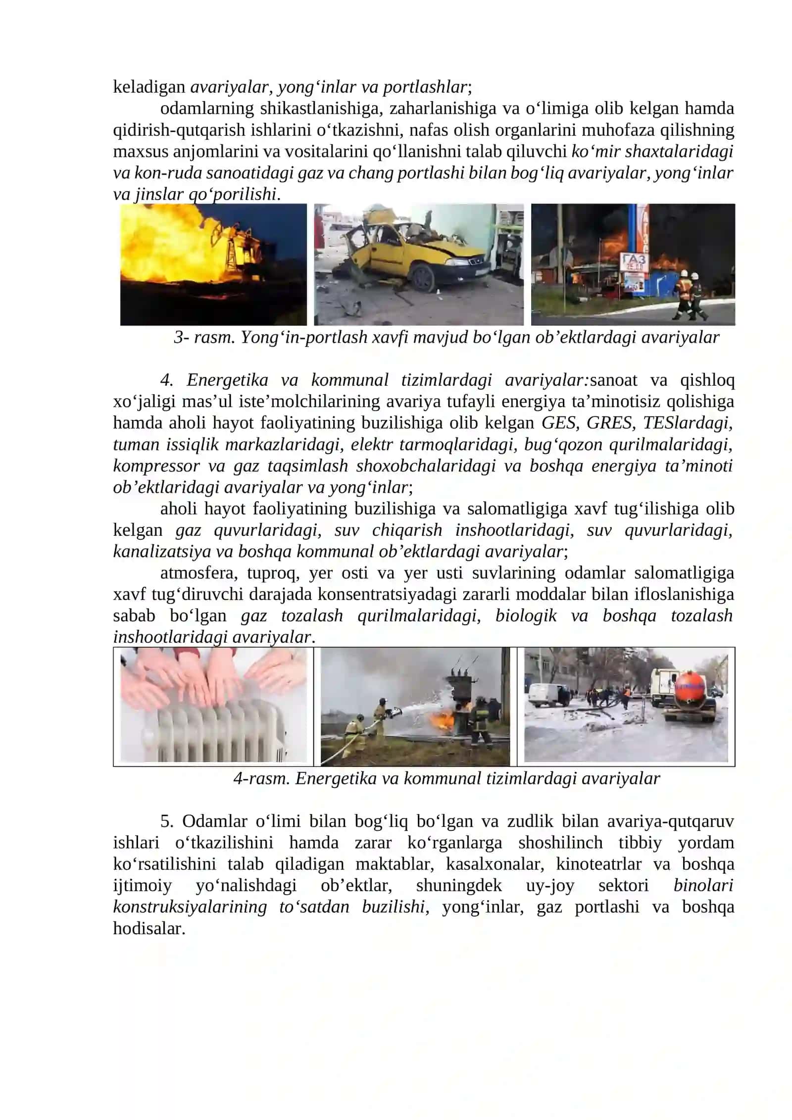 Favqulodda vaziyatlar, ularning turlari va xususiyatlari 3