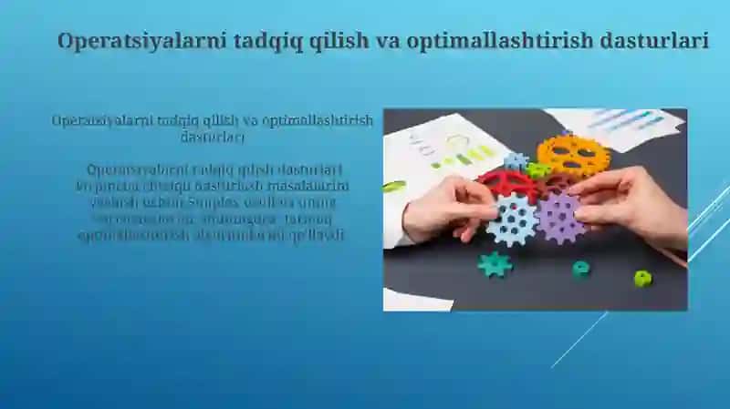 Operatsiyalarni tadqiq qilish va optimallashtirish dasturlari 3