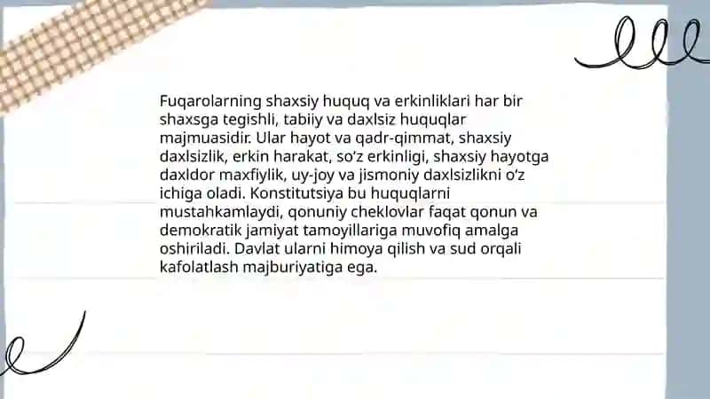 Fuqarolarning shaxsiy huquq va erkinliklari 3