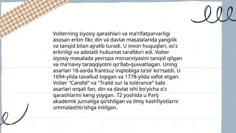 Volterning siyosiy qarashlari va ma'rifatparvarlik 3
