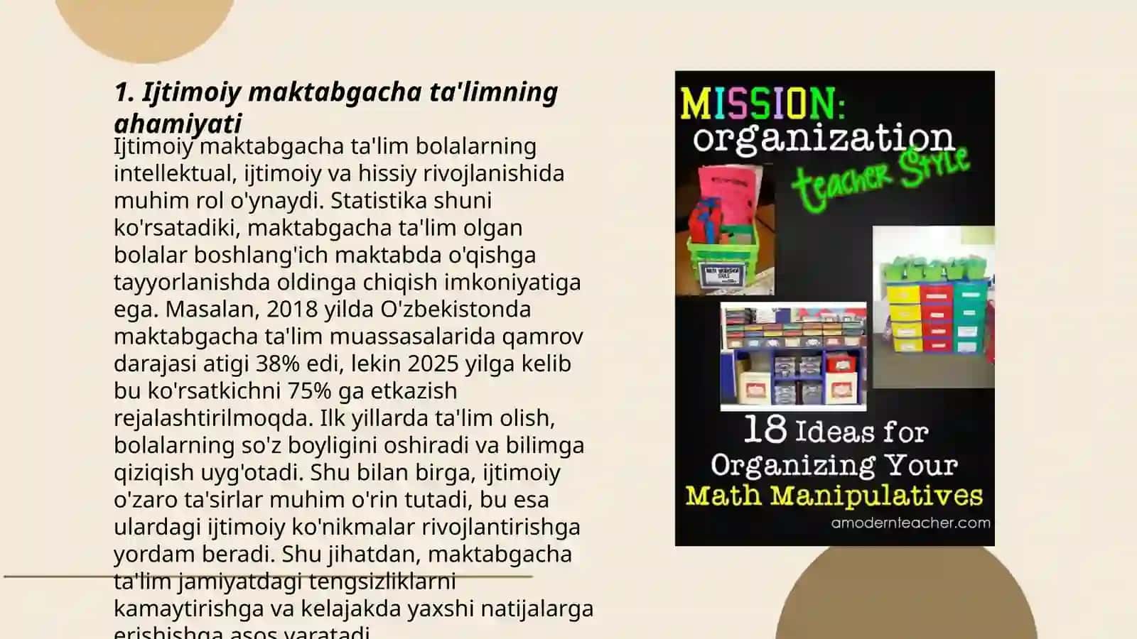Ijtimoiy maktabgacha talimni tashkil etish vazifalari 3
