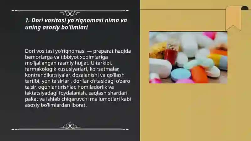 Dori vositalari yo’riqnomalari bilan ishlash tartibi 3