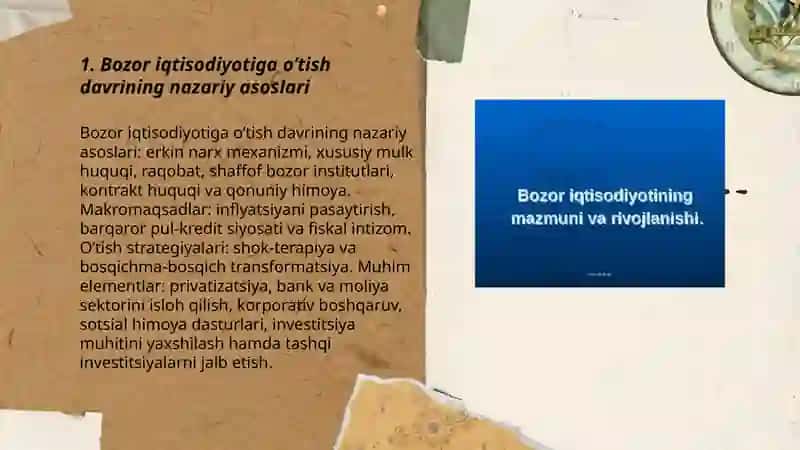Bozor iqtisodiyotiga o’tish davri va uning O’zbekistondagi xususiyatlari 3