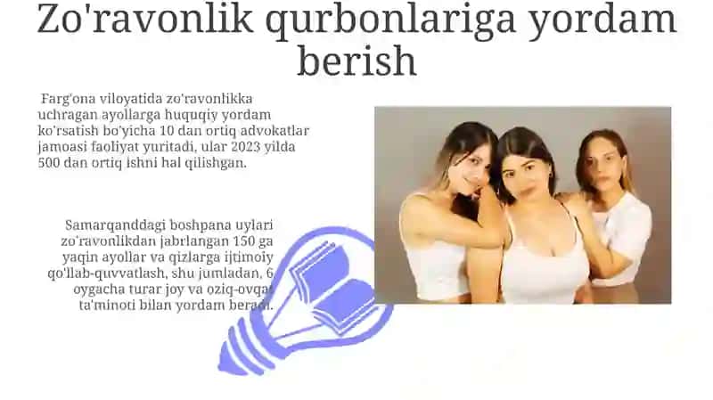 Ayollar va Qizlarga Ijtimoiy Xizmatlar Ko'rsatish Tartibi 3