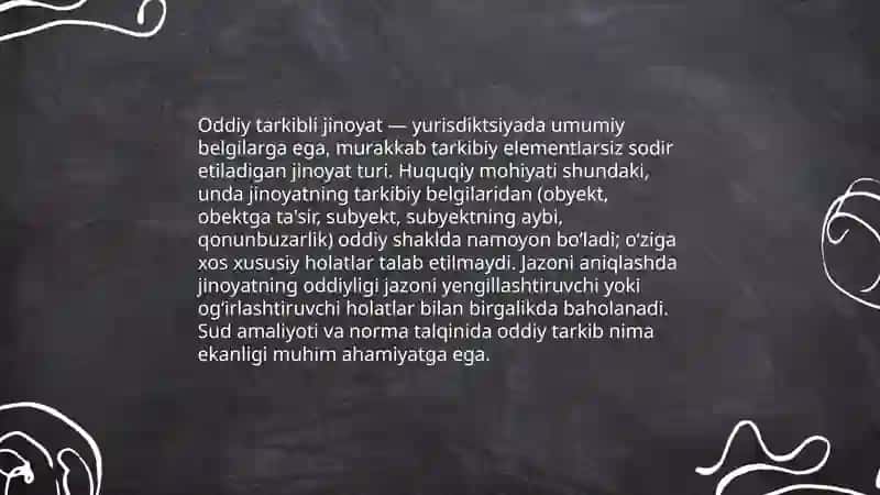 Oddiy tarkibli jinoyatlar tushunchasi, turlari 3
