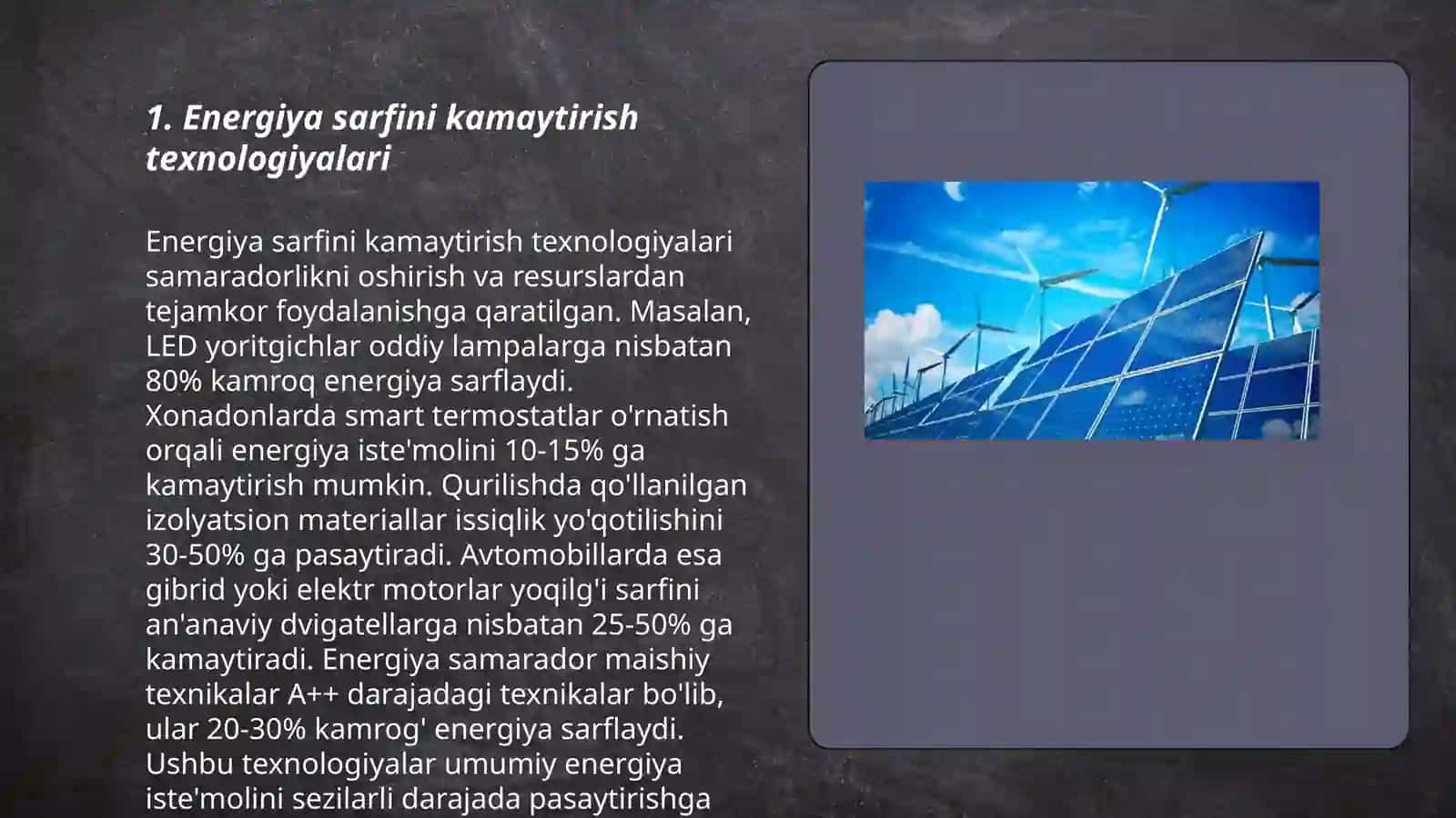 Energiya sarfini kamaytirish texnologiyalari 3