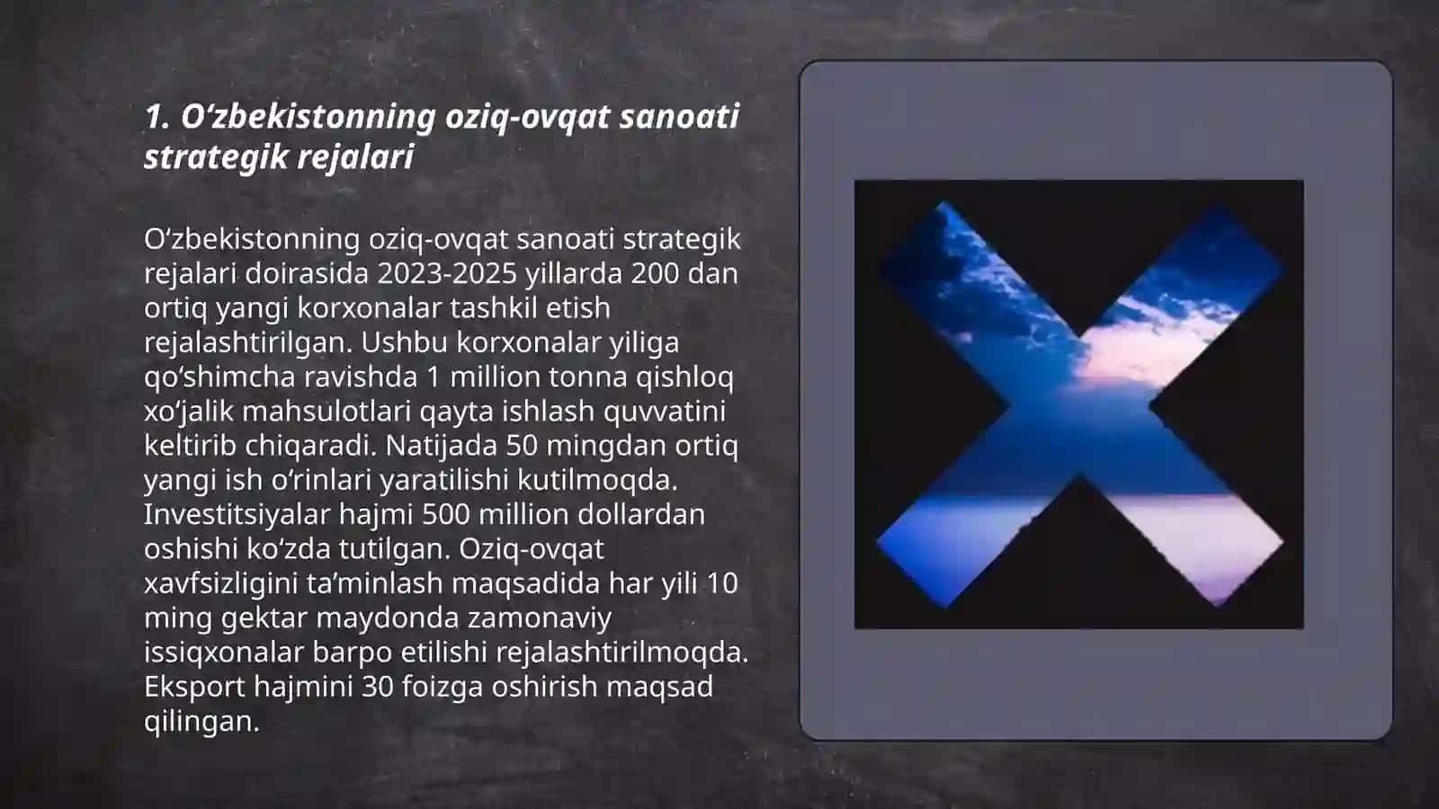 Oʻzbekistonda oziq-ovqat sanoati rivojlantirish yoʻnalishlari 3