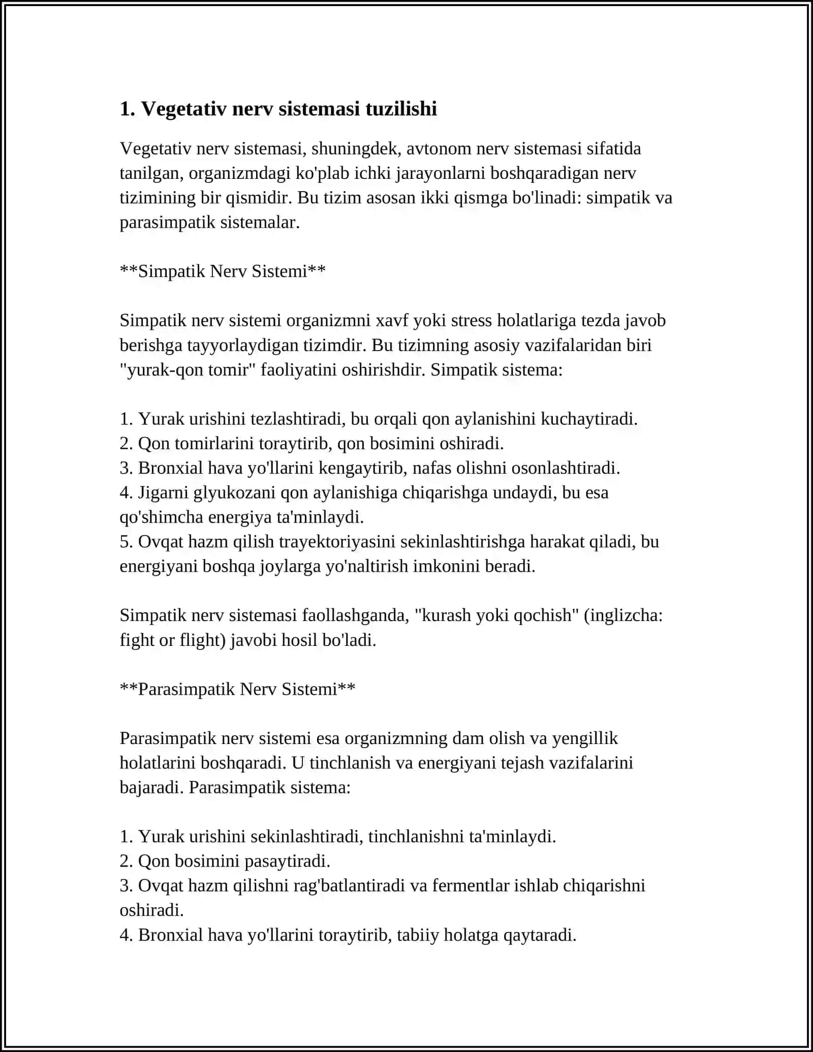 VEGETATIV NERV SISTEMASI FAOLIYATINI O'RGANISH 3