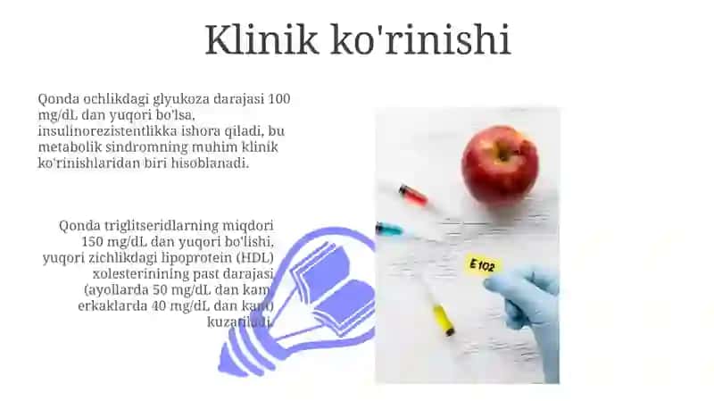 Metobolik sindrom ta’rifi, etiologiyasi, patagenezi, klinikasi, diagnostikasi, davolash 3