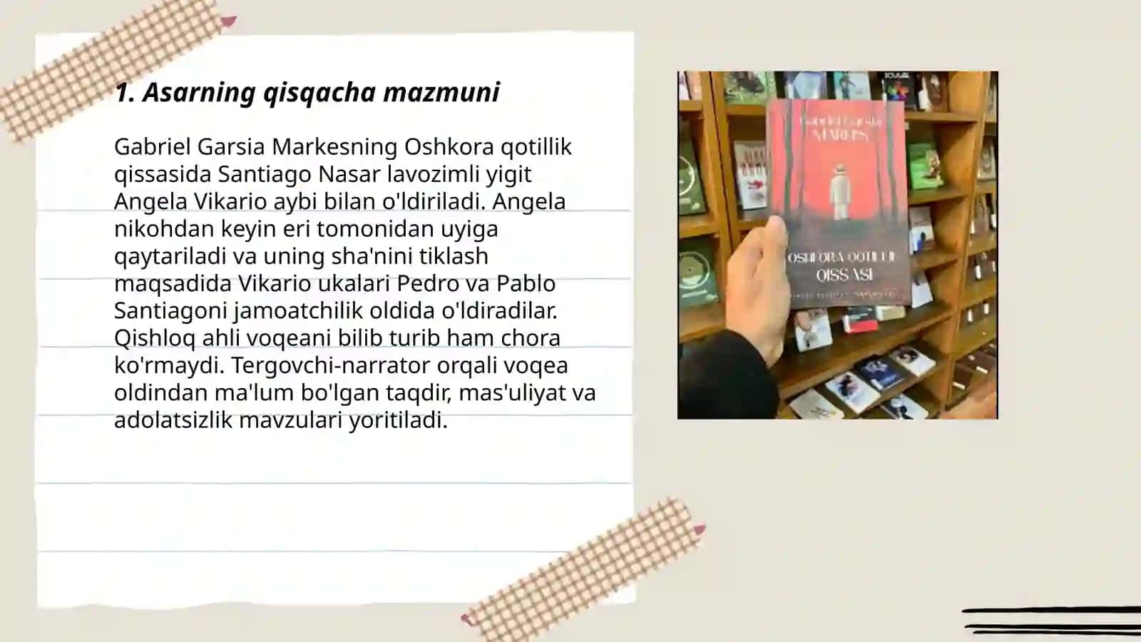 Gabriel garsia markes.Oshkora qotillik qissasi 3