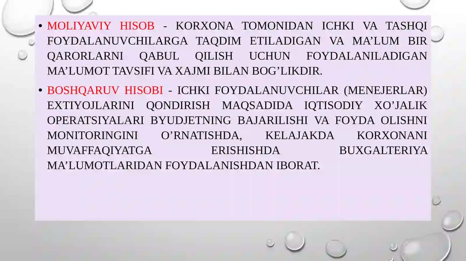 Moliyaviy hisobotni tayyotlash va tuzish asoslari 3
