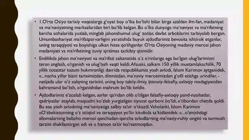 Yuksak ma’naviyatli yoshlarni tarbiyalashda O‘rta Osiyo allomalarining tutgan o‘rni 3
