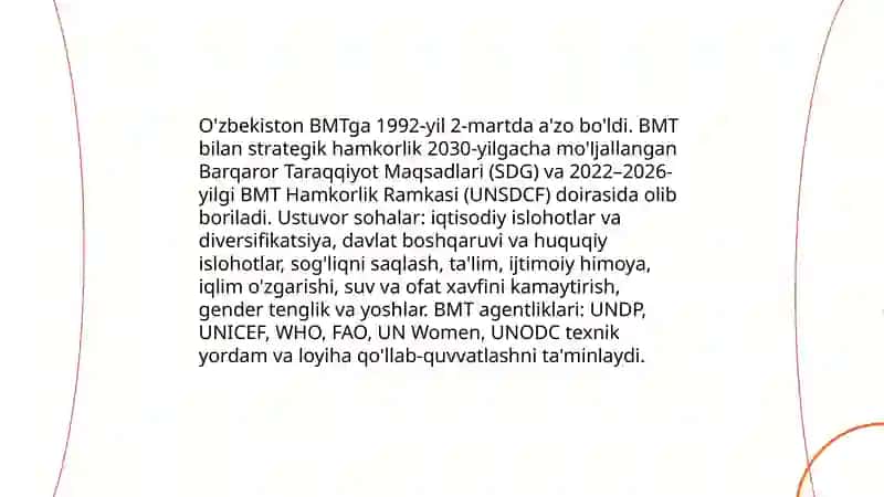 O'zbekistonning xalqaro tashkilotlari bilan hamkorlik aloqalari 3
