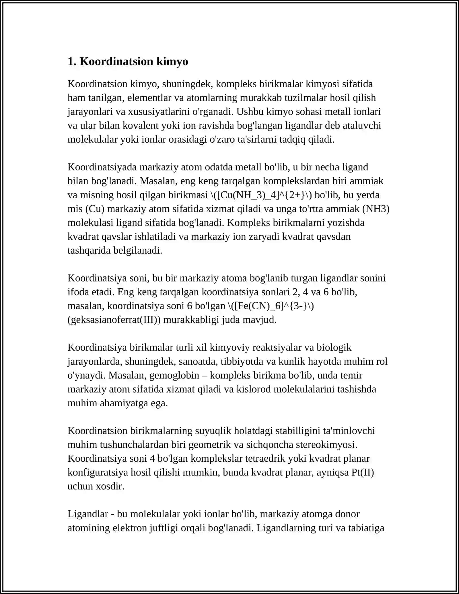 KOORDINATSION BIRIKMALAR 3