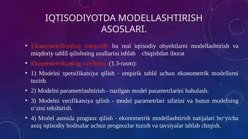 EKONOMETRIK MODELLASHTIRISH ASOSLARI 3