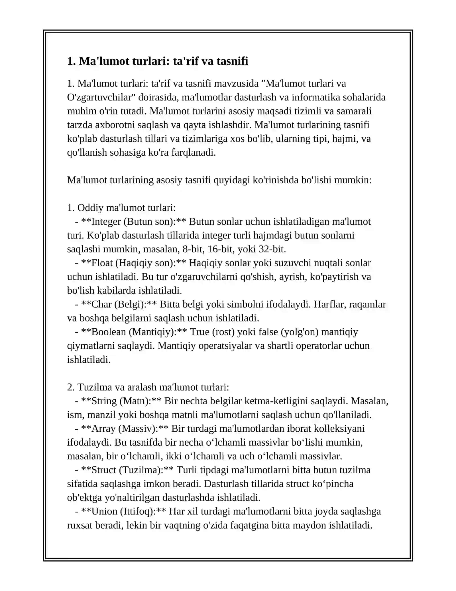 MA’LUMOT TURLARI VA O‘ZGARUVCHILAR 3