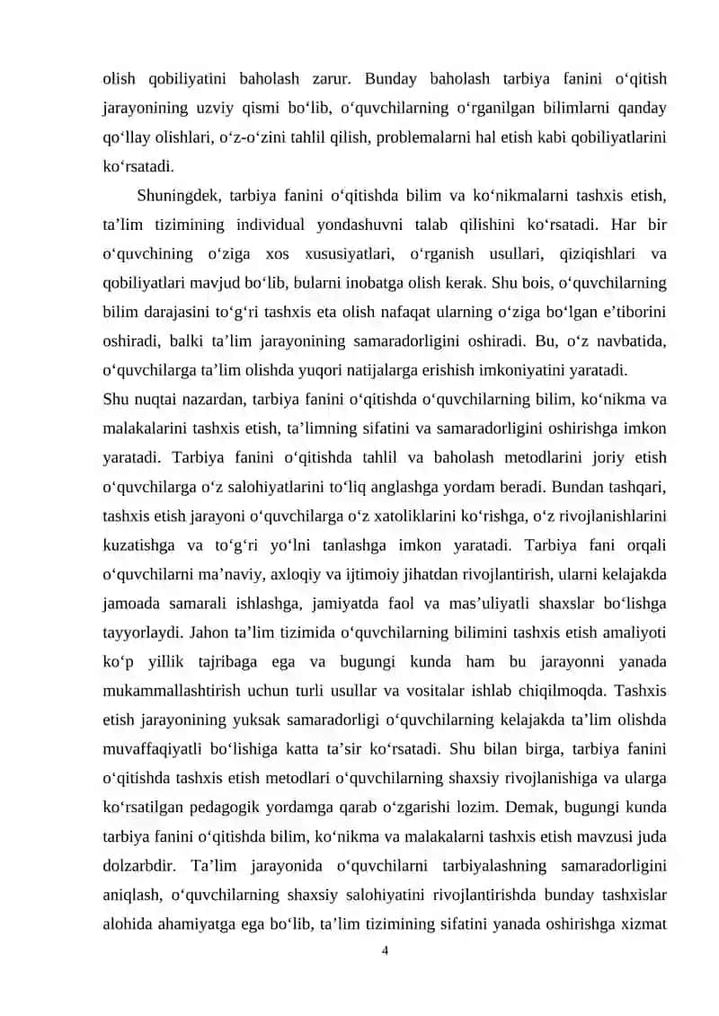 Tarbiya fanini oʻqitishda oʻquvchilarning bilim koʻnikma va malakalarni 3