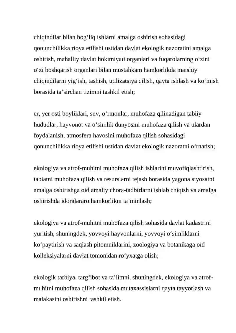 O‘zbekiston Respublikasining Tabiatni muhofaza qilish to'g'risida qonuni 3